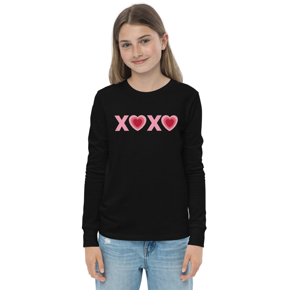 Valentine's XOXO Heart Youth Long Sleeve Tee