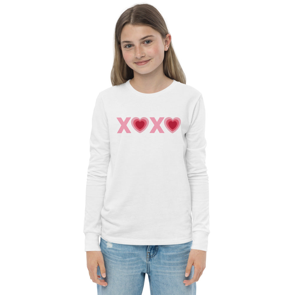 Valentine's XOXO Heart Youth Long Sleeve Tee