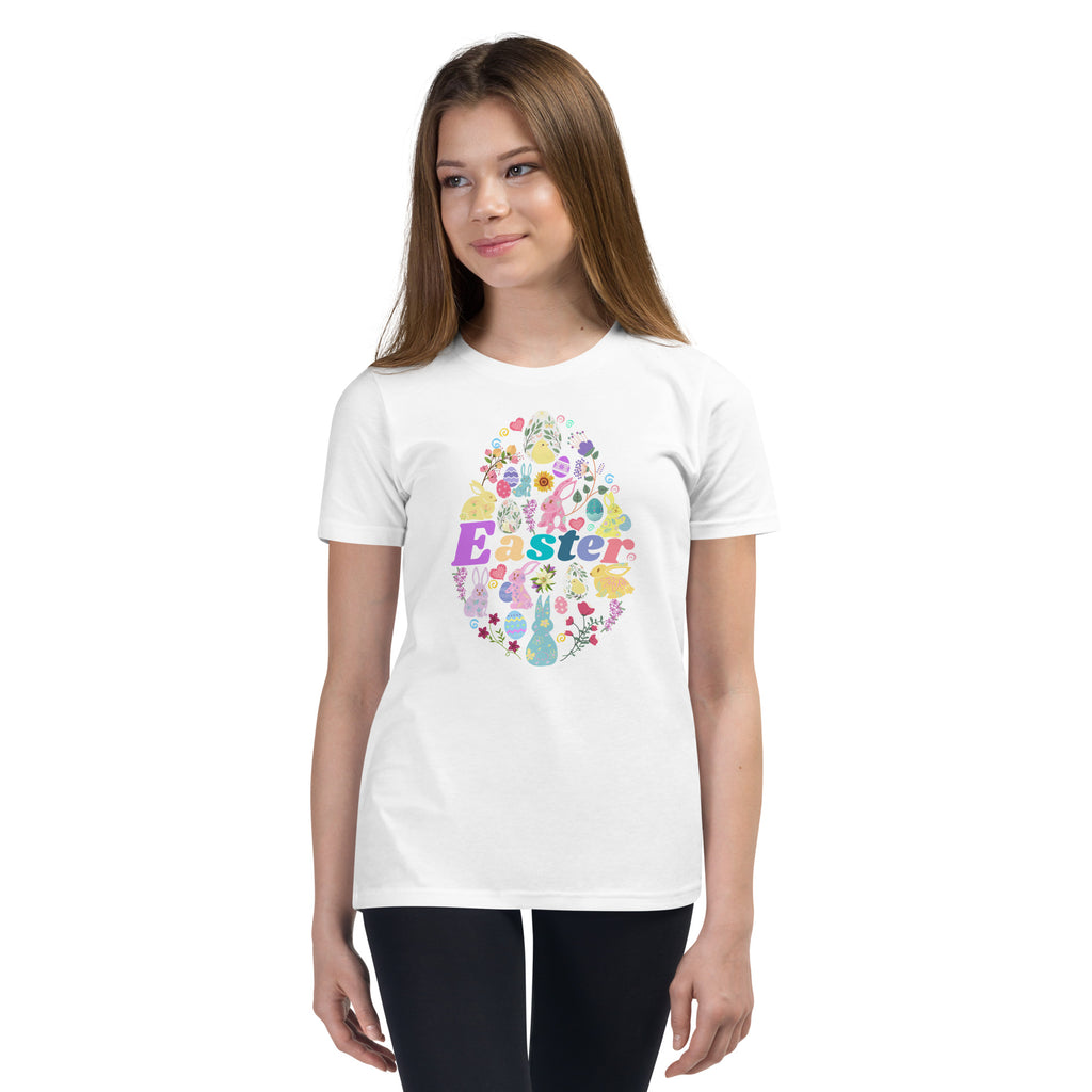 Easter Egg Bunny Youth Short Sleeve T-Shirt - Several Colors Available